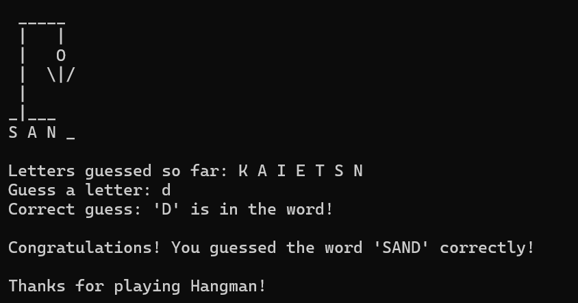 Hangman Game Screenshot